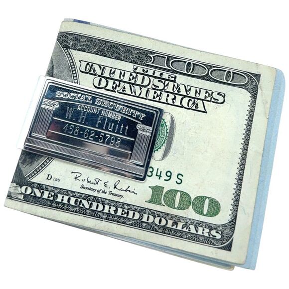 Tiffany & Co Social Security Money Clip Sterling Silver Estate TIF891 - Picture 6 of 9